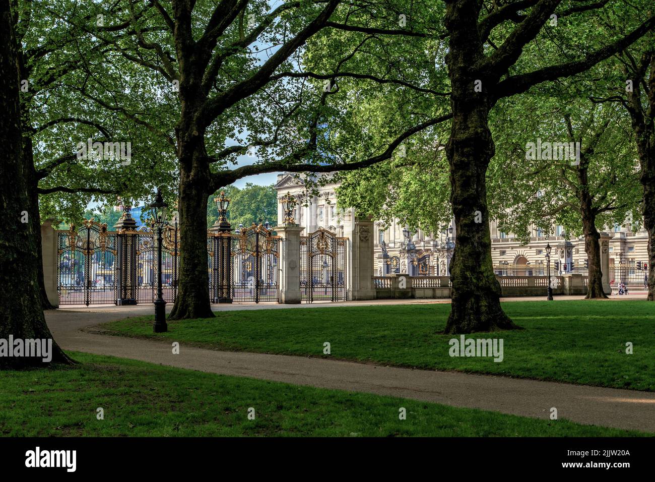 LONDON, GREAT BRITAIN - MAY 17, 2014: Canada Gate is an entrance to the Green Park, one of the four Royal Parks of central London. Stock Photo