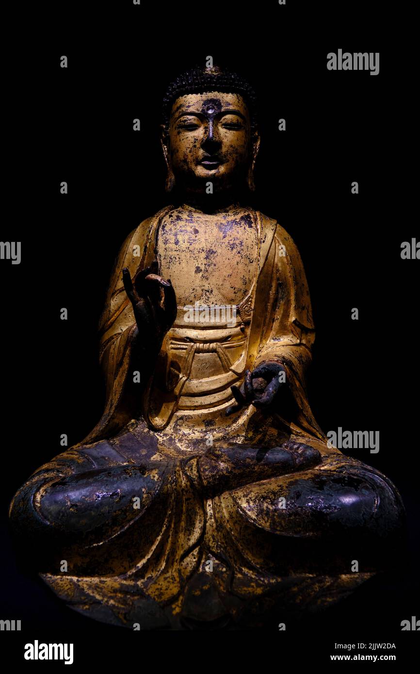 South Korea, Seoul, Yongsan-gu, National Museum, Amitabha Buddha, Goryeo period, 14th century Stock Photo