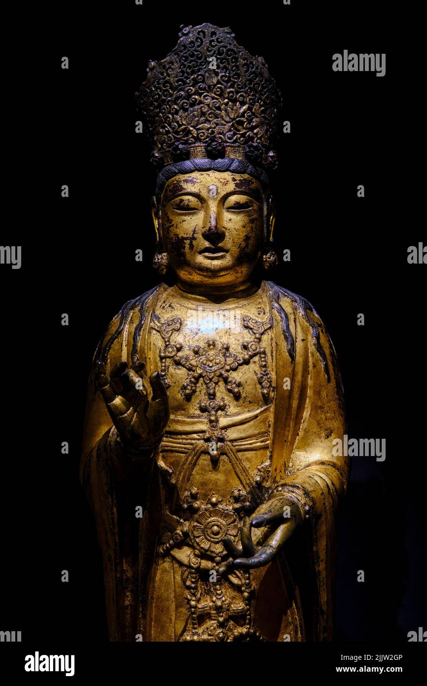 South Korea, Seoul, Yongsan-gu, National Museum, Mahasthamaprapta Bodhisattva, Goryeo period, 1333 Stock Photo
