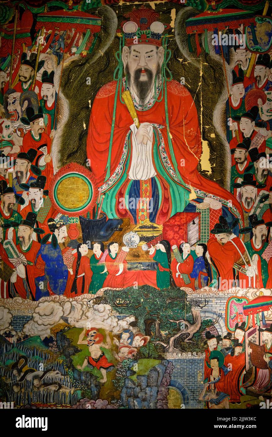South Korea, Seoul, Yongsan-gu, National Museum, Buddhist guardian deities, Joseon period, 1796 Stock Photo