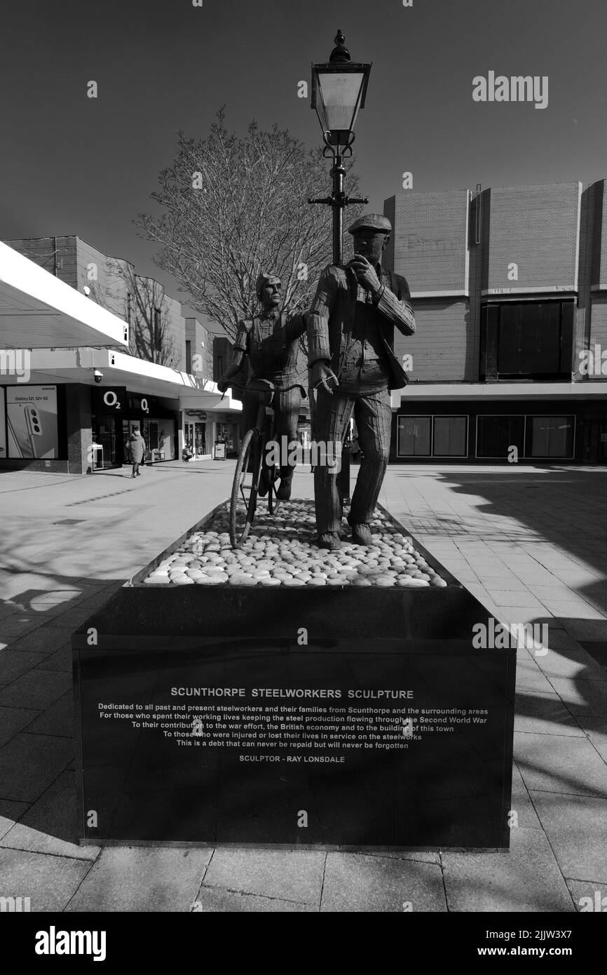 The Steelworkers sculpture, Scunthorpe town, Lincolnshire County