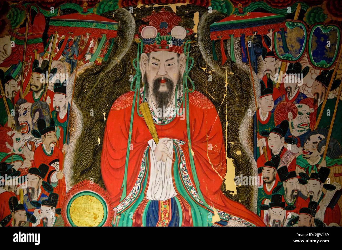 South Korea, Seoul, Yongsan-gu, National Museum, Buddhist guardian deities, Joseon period, 1796 Stock Photo