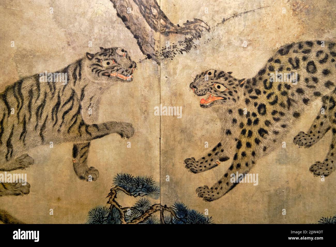 South Korea, Seoul, Yongsangu, National Museum, Moonlit Tigers and