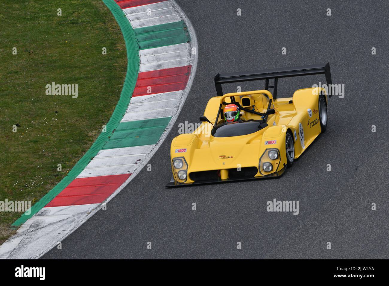 Scarperia, 3 April 2022: Ferrari 333 SP in action during Mugello Classic 2022 at Mugello Circuit in Italy. Stock Photo