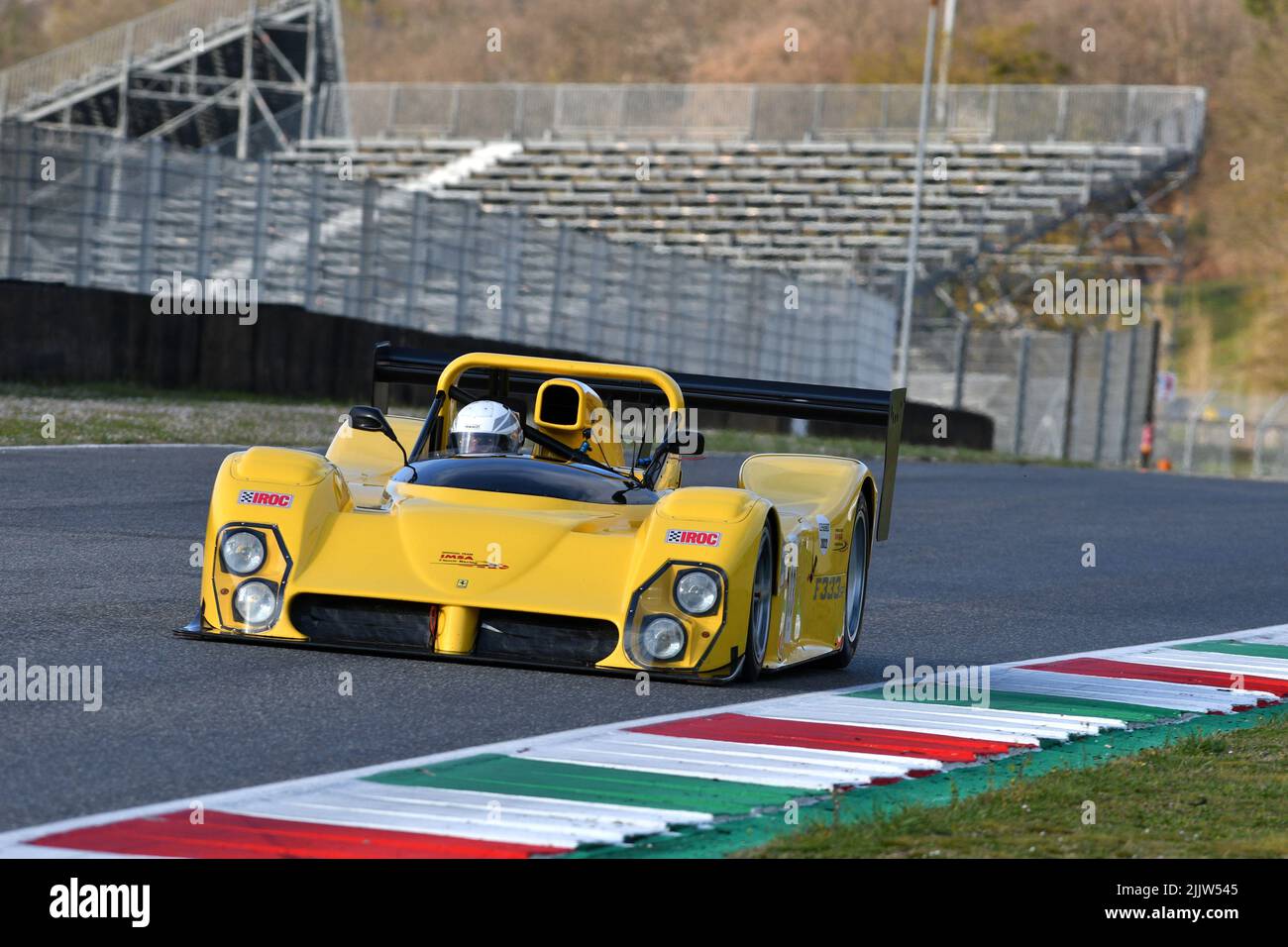 Scarperia, 3 April 2022: Ferrari 333 SP in action during Mugello Classic 2022 at Mugello Circuit in Italy. Stock Photo