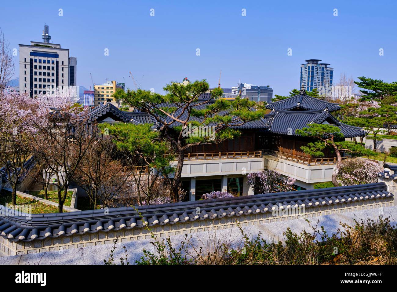South Korea, Seoul, Namsan, Namsangol Hanok Village Stock Photo