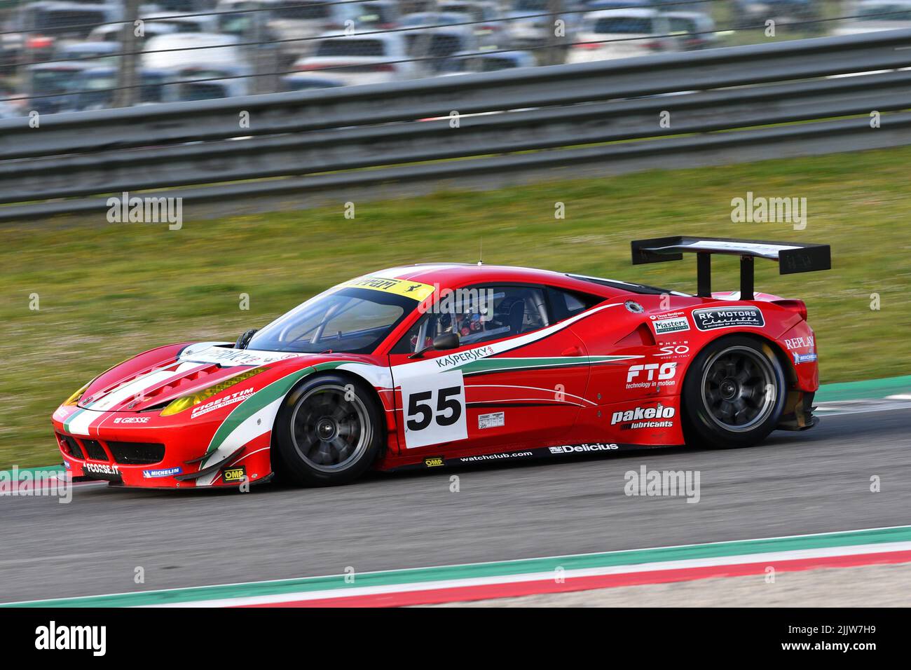 Scarperia, 3 April 2022: Ferrari 458 GTE 2011 in action during Mugello Classic 2022 at Mugello Circuit in Italy. Stock Photo