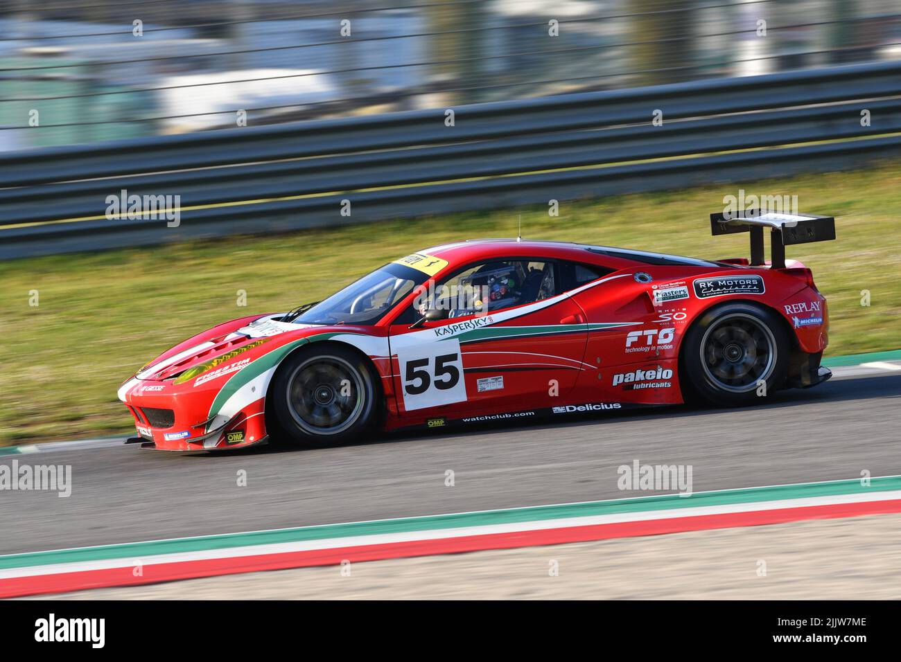 Scarperia, 3 April 2022: Ferrari 458 GTE 2011 in action during Mugello Classic 2022 at Mugello Circuit in Italy. Stock Photo