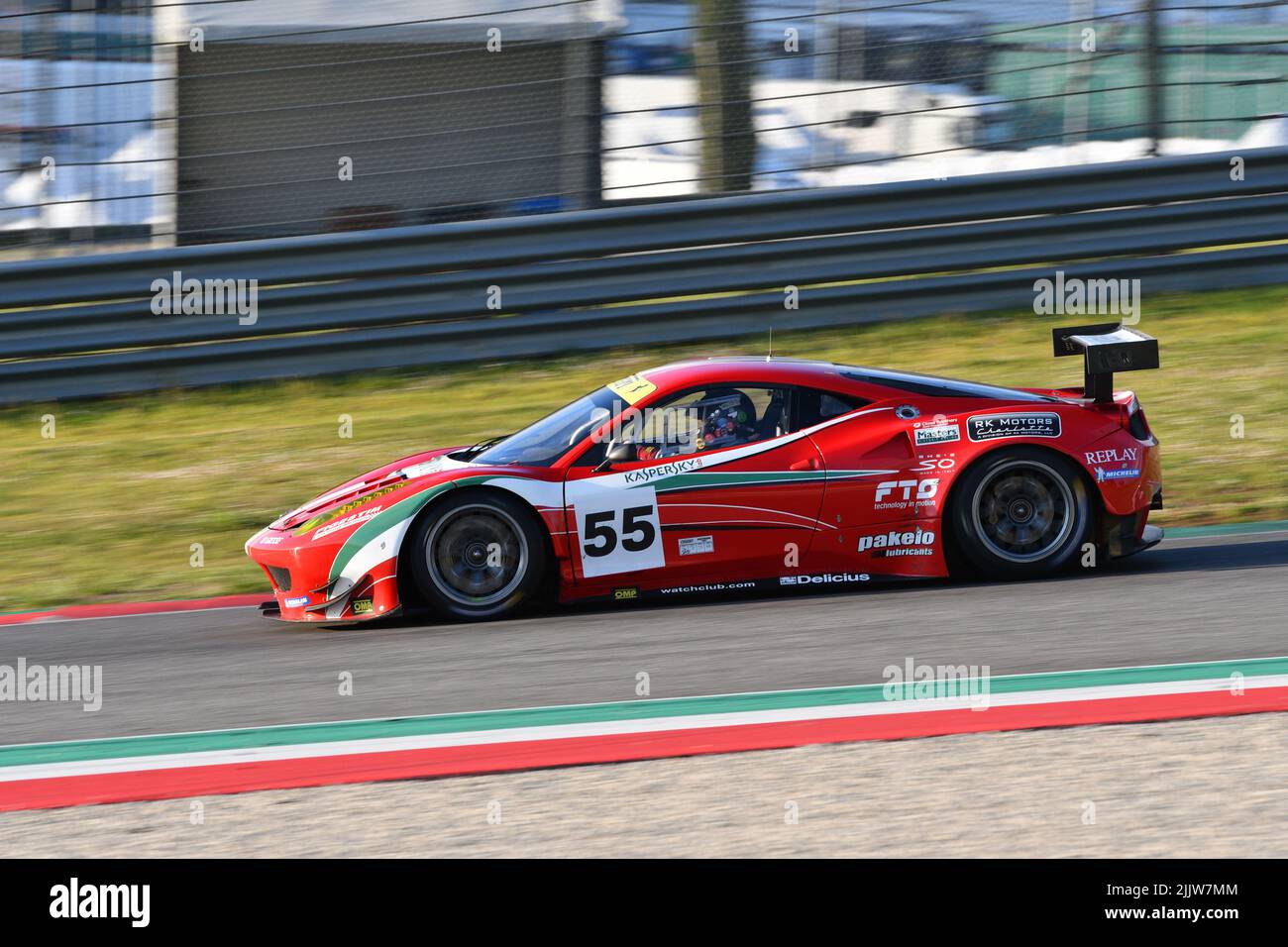 Scarperia, 3 April 2022: Ferrari 458 GTE 2011 in action during Mugello Classic 2022 at Mugello Circuit in Italy. Stock Photo