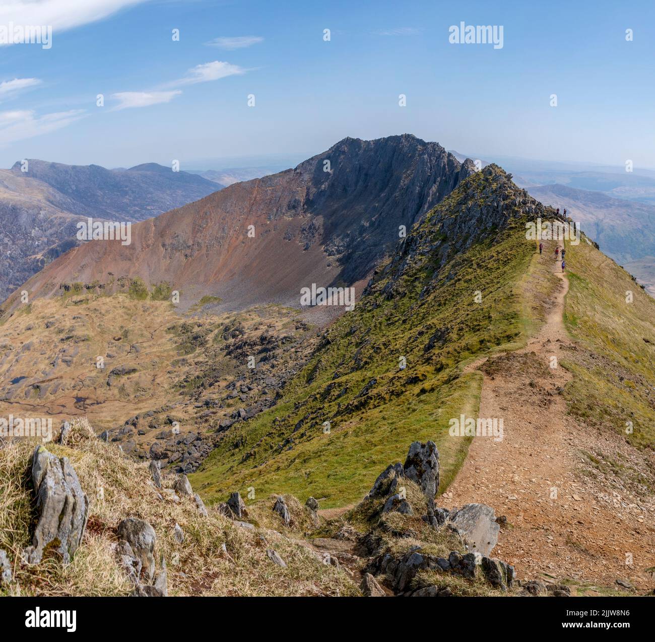 A view to the Crib Goch, Snowdon, Snowdonia, Wales, UK Stock Photo