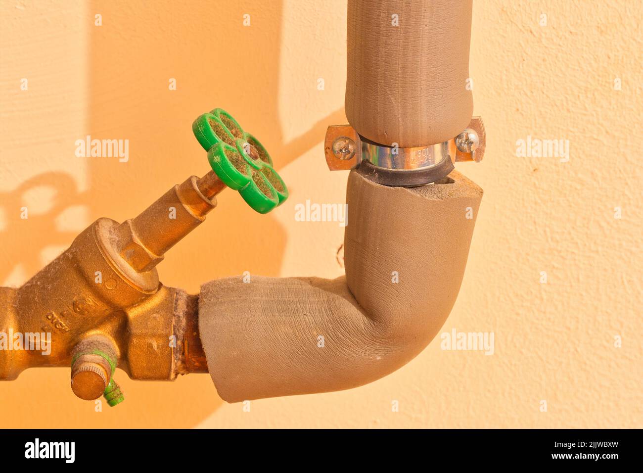 dusty water pipe shut-off valve, house connection Stock Photo - Alamy