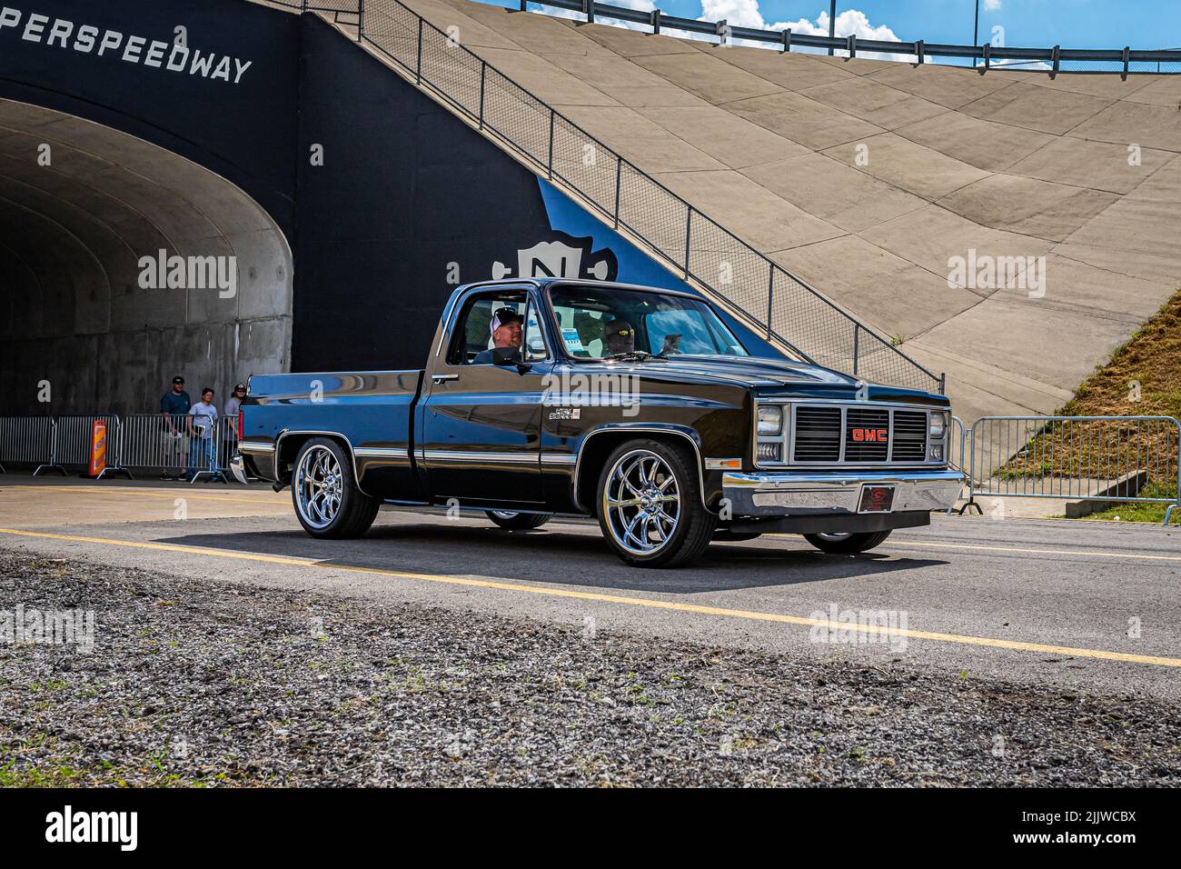 Lebanon, TN May 14, 2022 Wide angle front corner view of a 1985 GMC