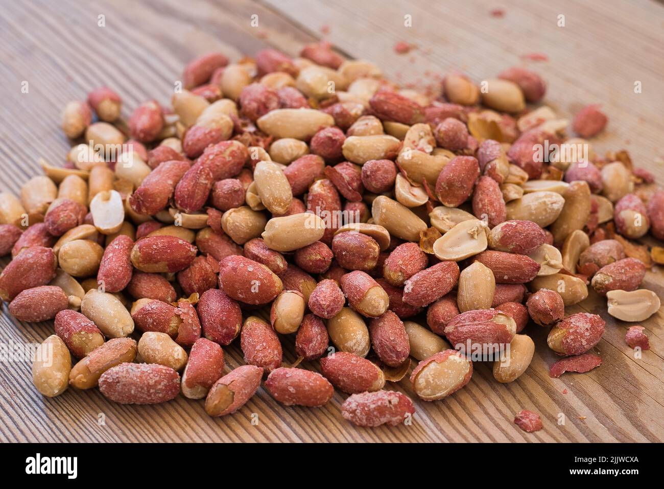 Salted peanuts. The peanut is a nut of high nutritional value, very