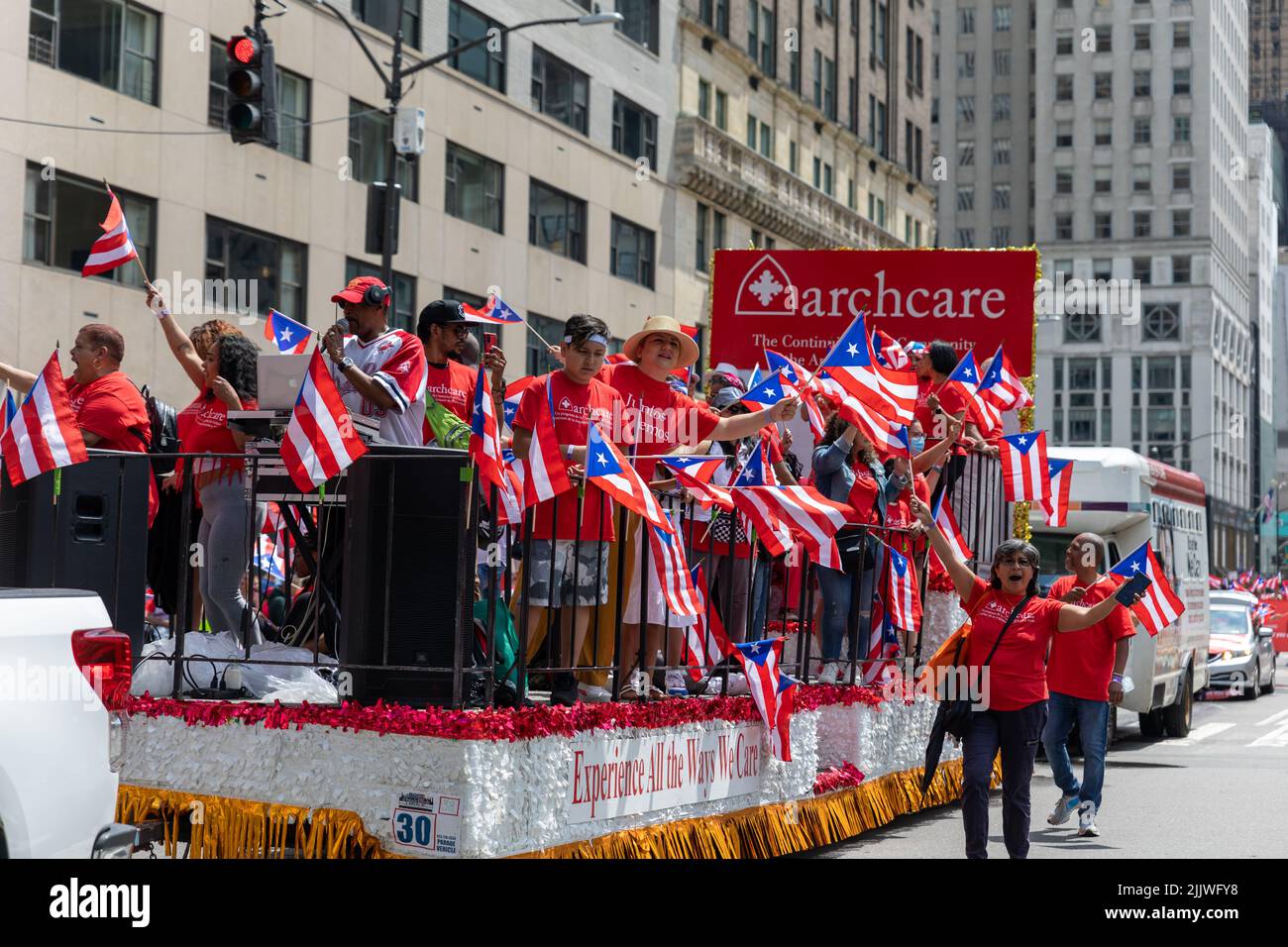 The famous 'Archcare' at the celebration of the Puerto Rican Day Parade 2022 NYC Stock Photo