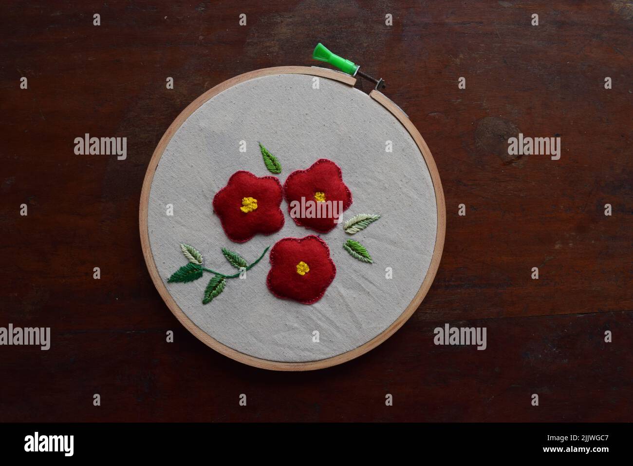 applique embroidery flower Stock Photo Alamy