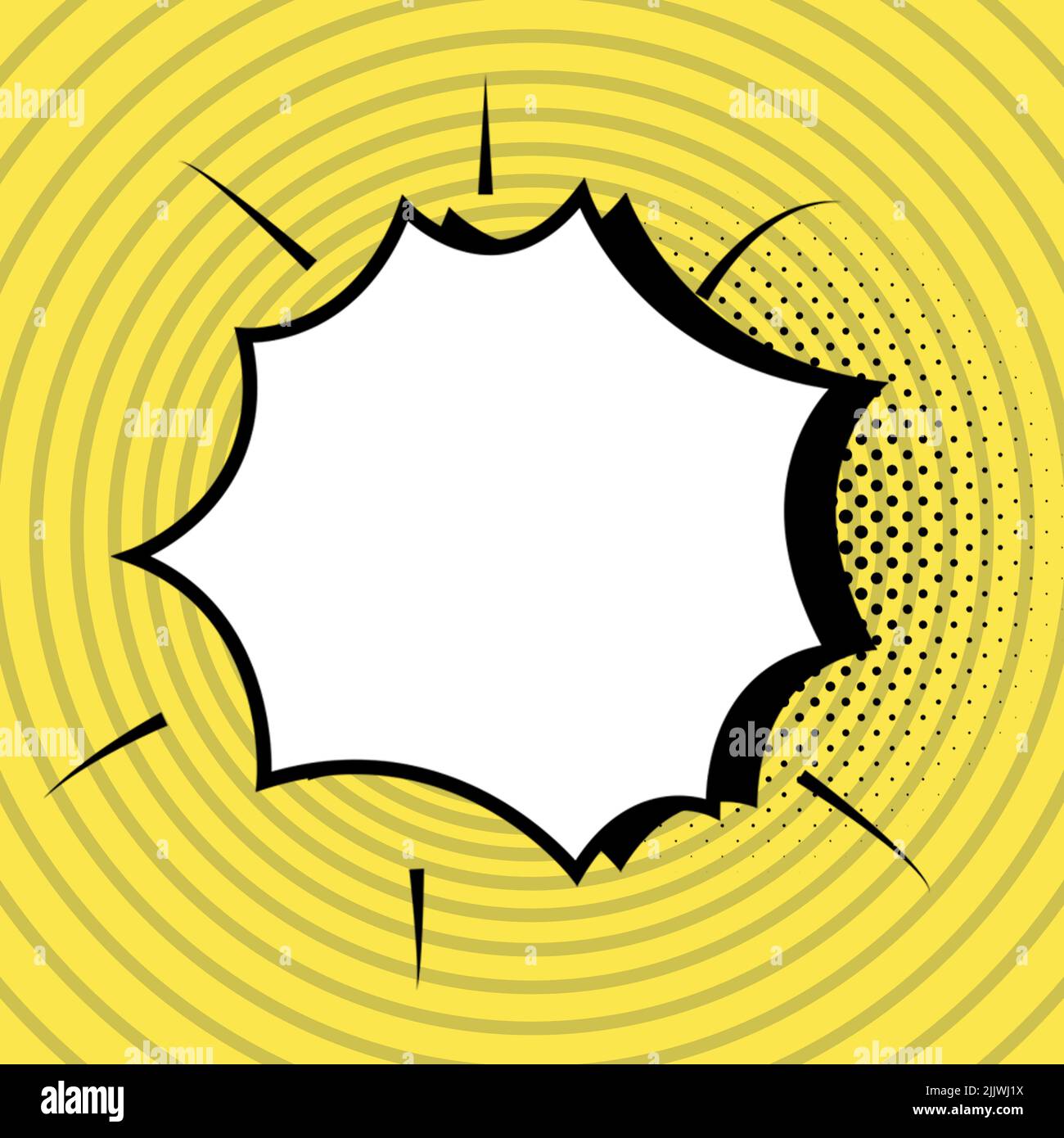 Comic Blank Speech Bubble With Copy Space Over Circular Color ...