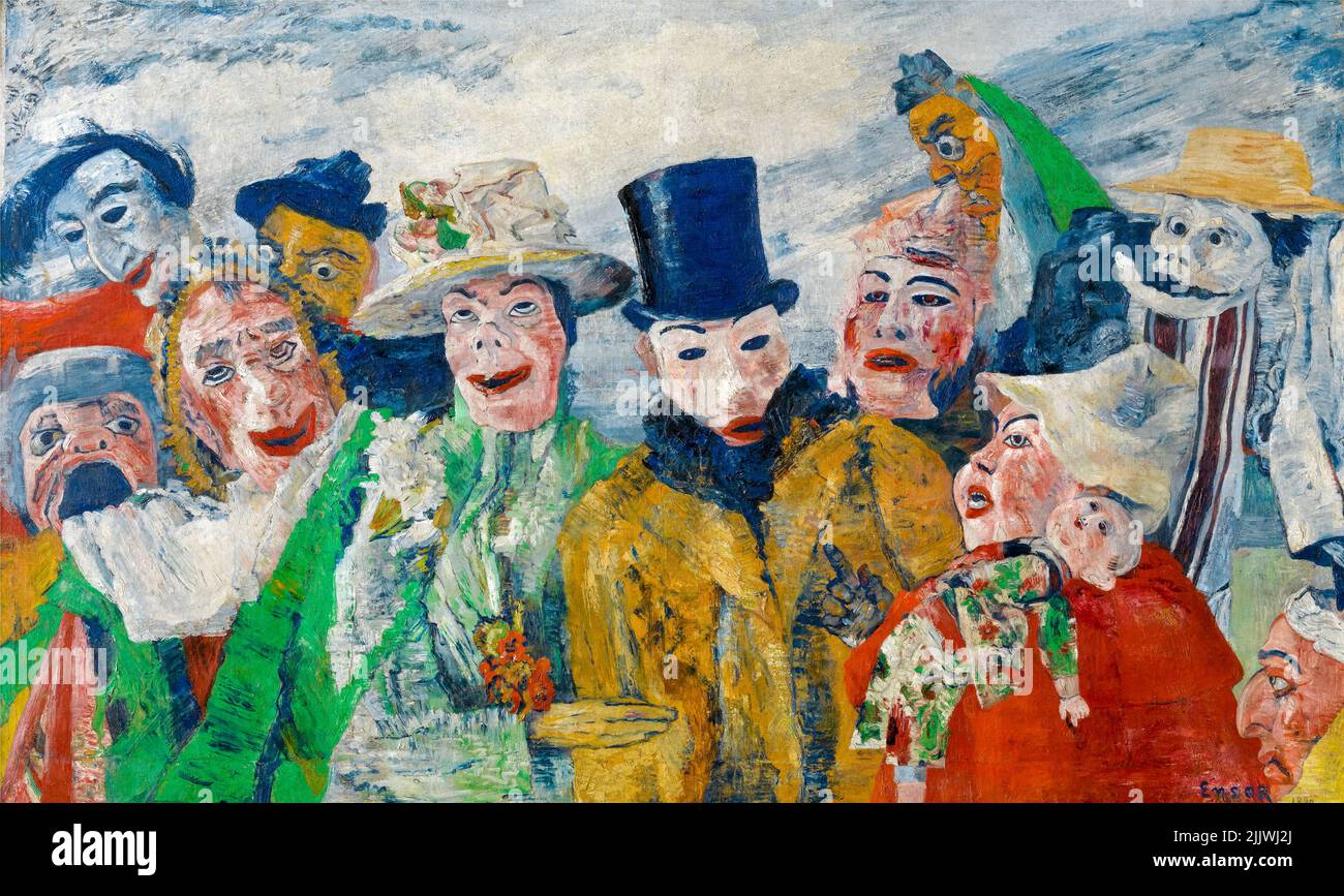 James Ensor, The Intrigue, painting in oil on canvas, 1890 Stock Photo