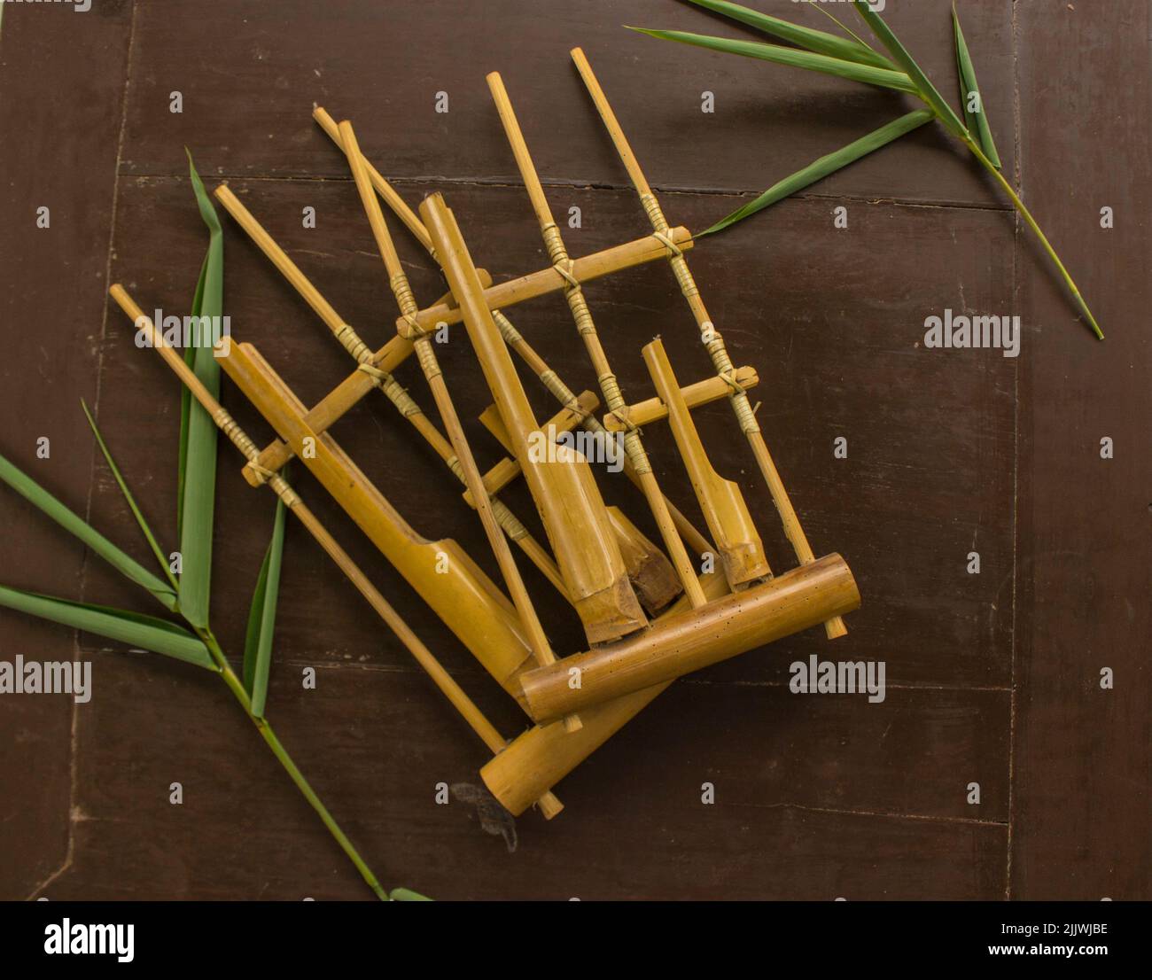 Songklang Instrument Angklung, the traditional sundanese musical instrument made from bamboo ...