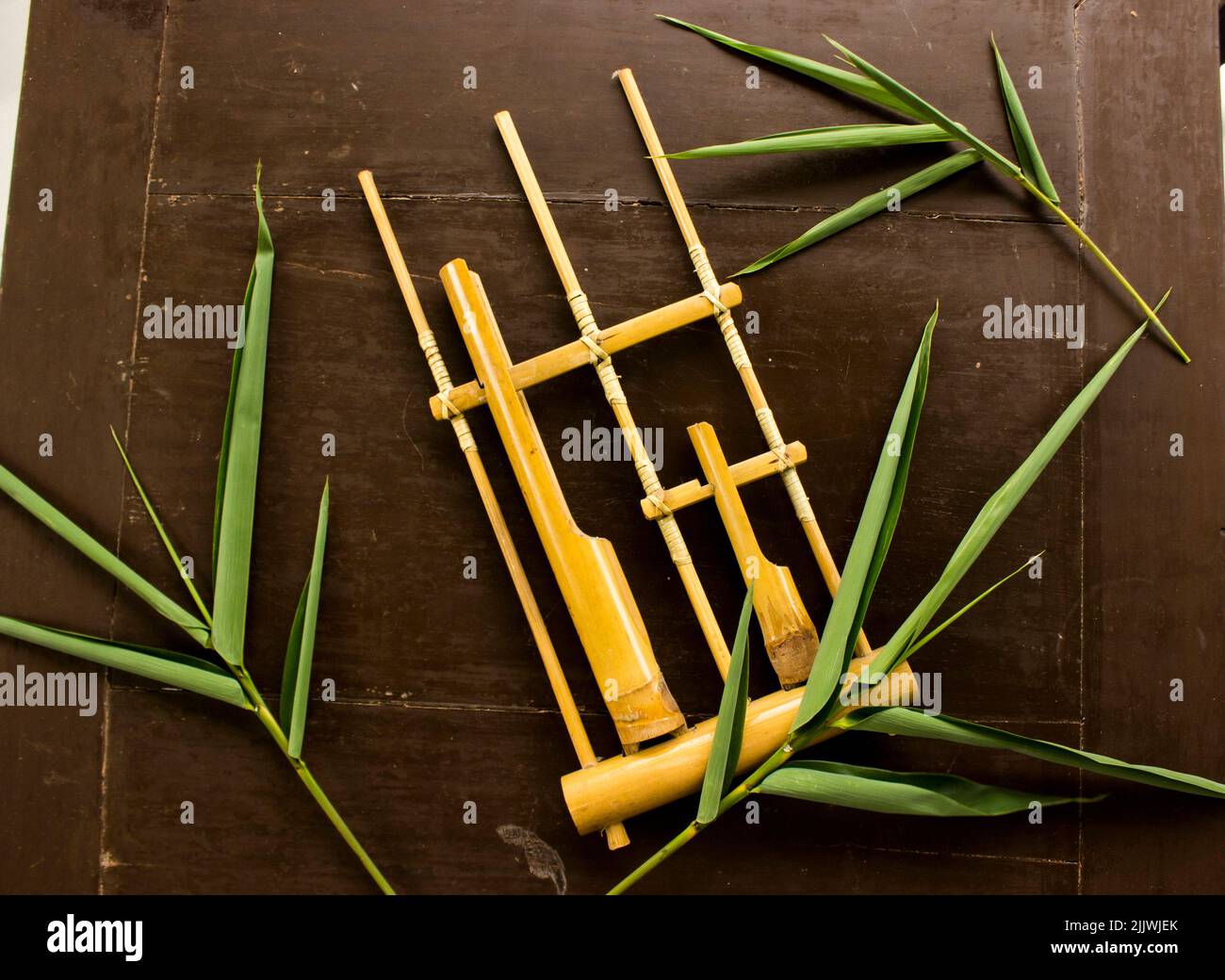 Songklang Instrument Angklung, the traditional sundanese musical instrument made from bamboo ...