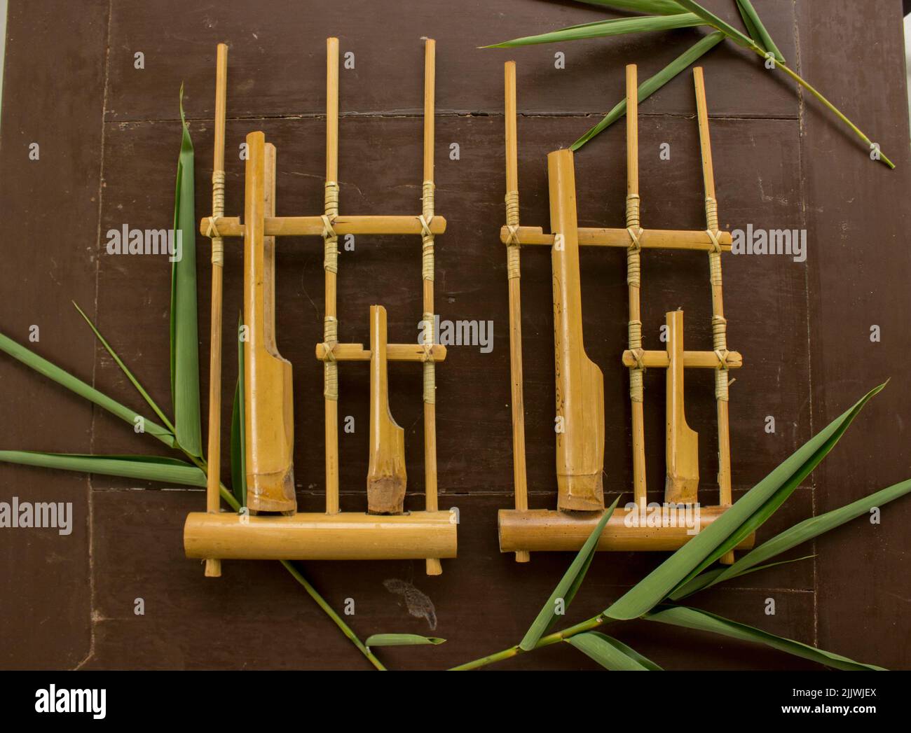 Angklung, the traditional sundanese musical instrument made from bamboo