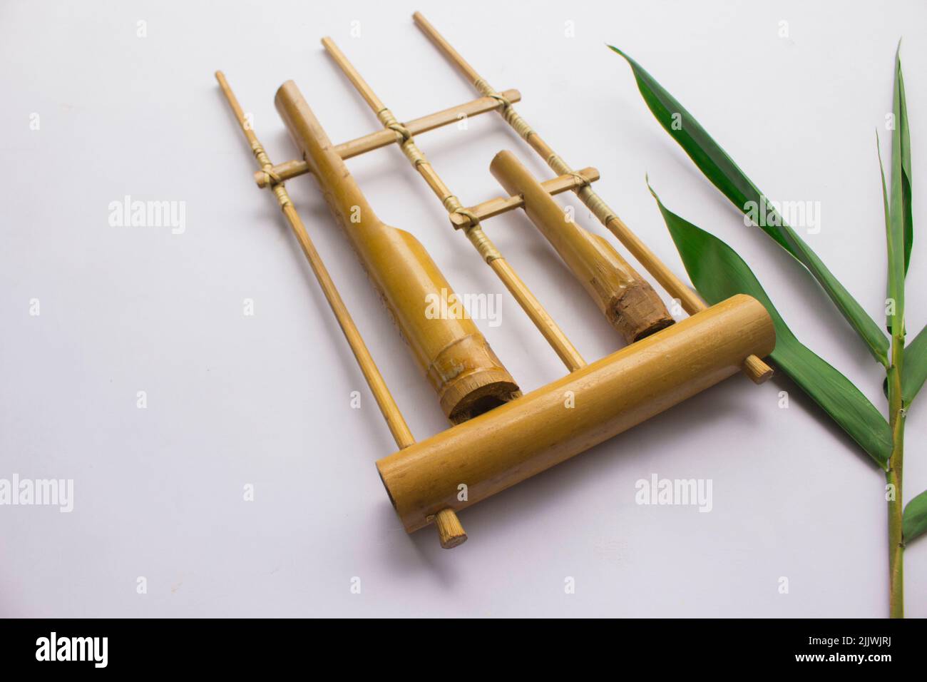 Angklung, the traditional sundanese musical instrument made from bamboo ...