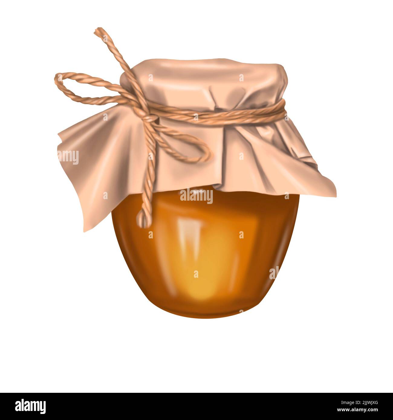 Watercolor jar with honey. Realistic illustration of a honey can Stock ...