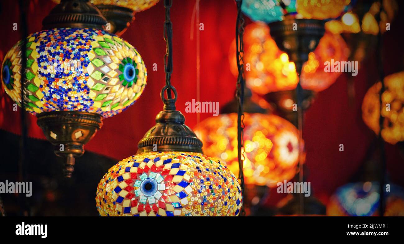 Hanging glass lamps hi-res stock photography and images - Alamy