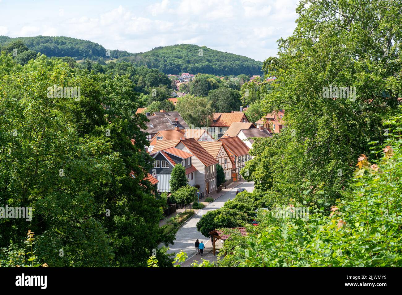 View of the city of Ilsenburg Harz in summer Stock Photo
