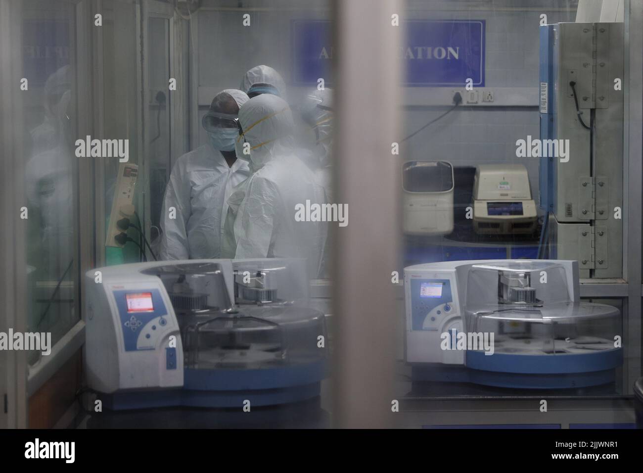 Chennai, Tamil Nadu, India. 28th July, 2022. Health workers wearing