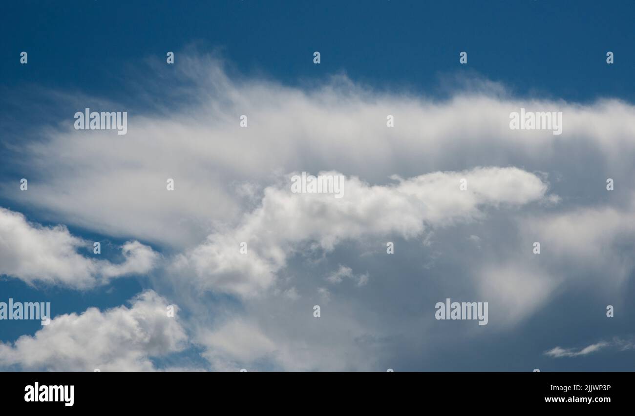 Panorama of mixed clouds sweeping through London, England Stock Photo
