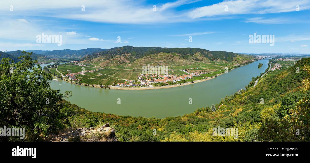 Panorama Of Wachau Valley With Danube River And Vineyards Lower panorama-of-wachau-valley-with-danube-river-and-vineyards-lower