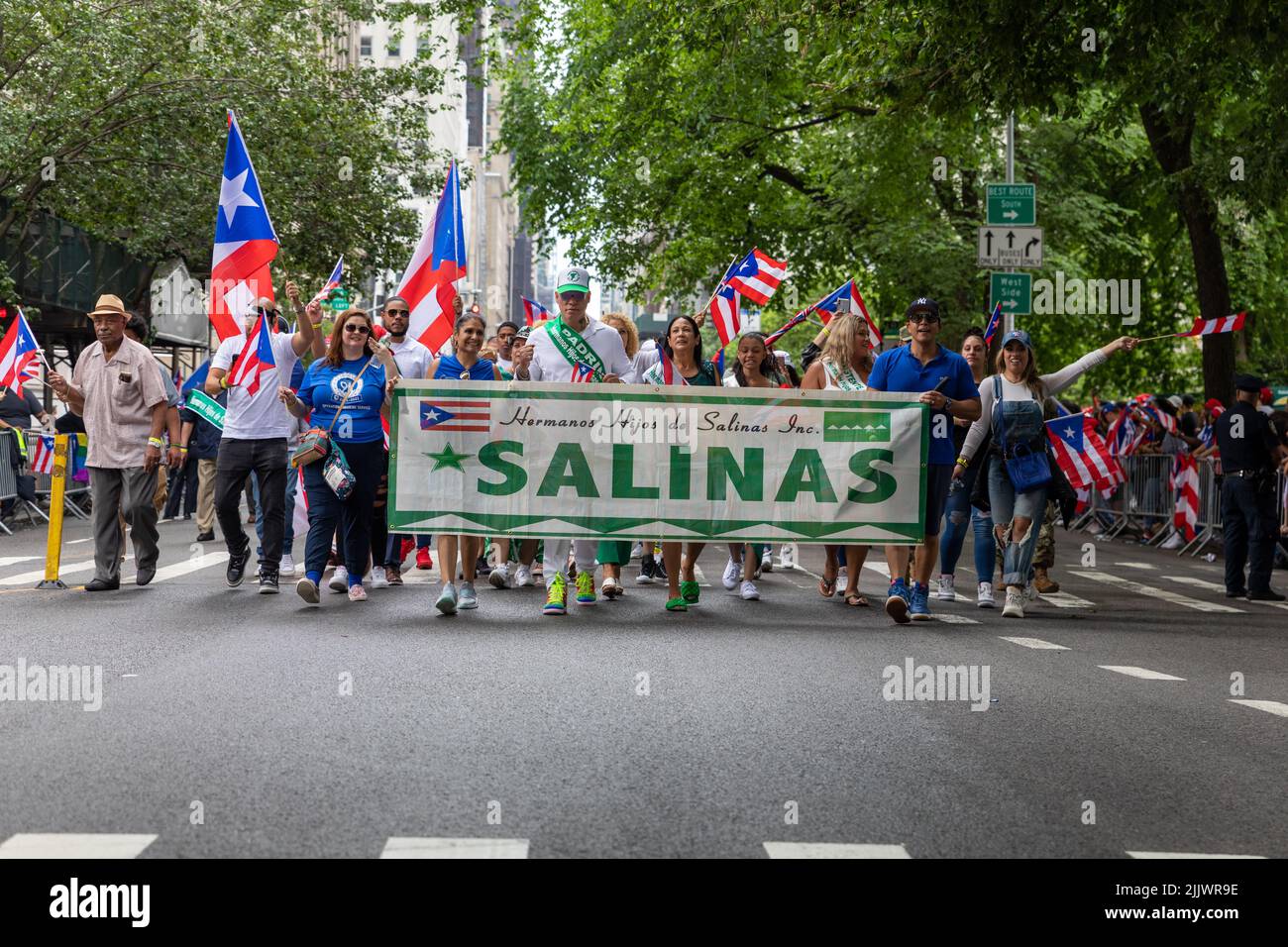 A large crowd of people coming out to celebrate the Puerto Rican Day