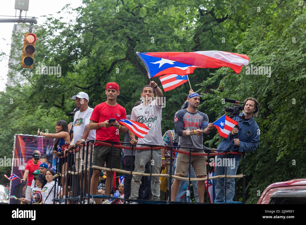A large crowd of people coming out to celebrate the Puerto Rican Day