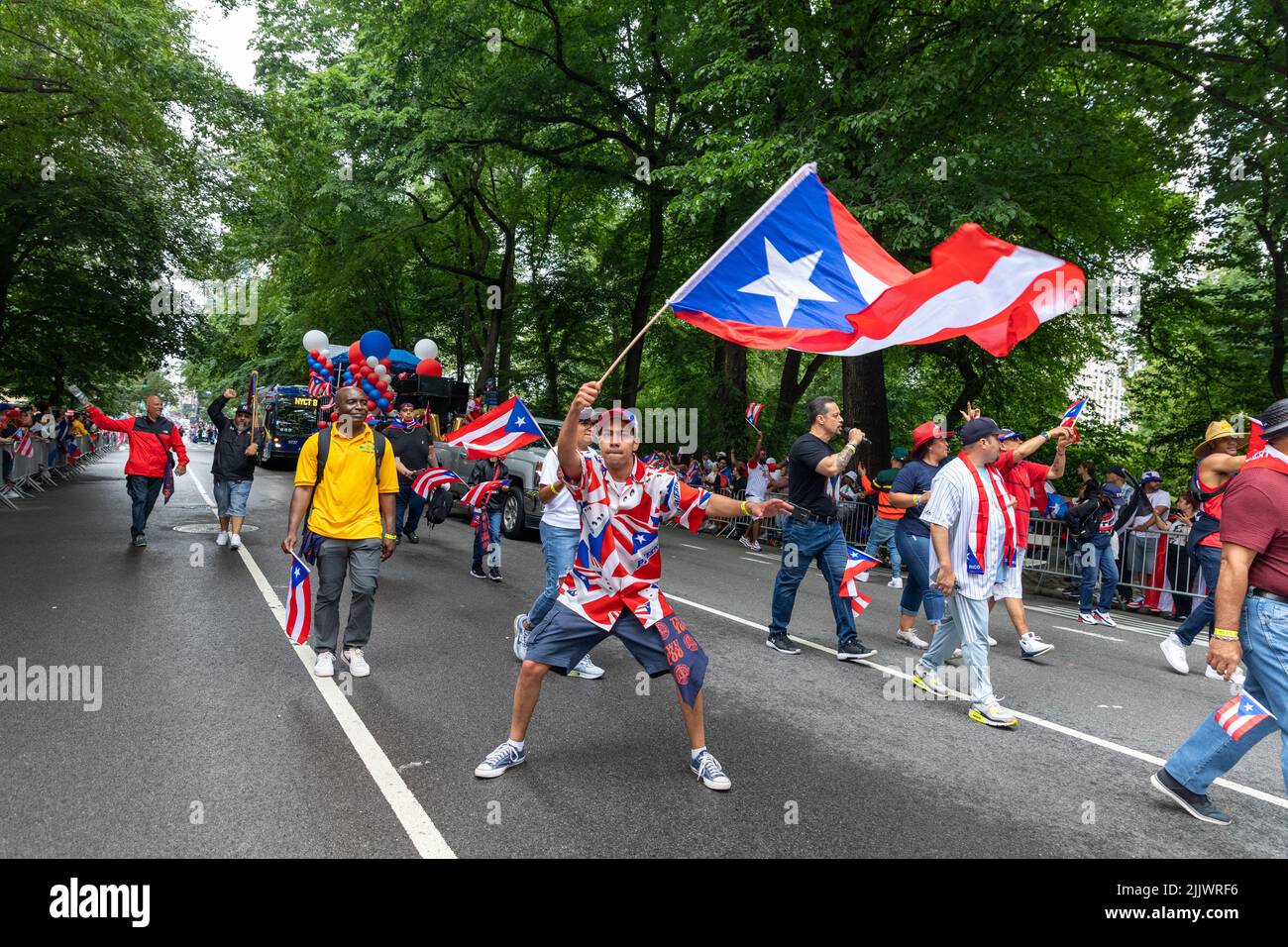 A large crowd of people coming out to celebrate the Puerto Rican Day