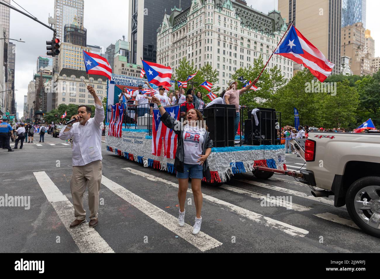 A large crowd of people coming out to celebrate the Puerto Rican Day