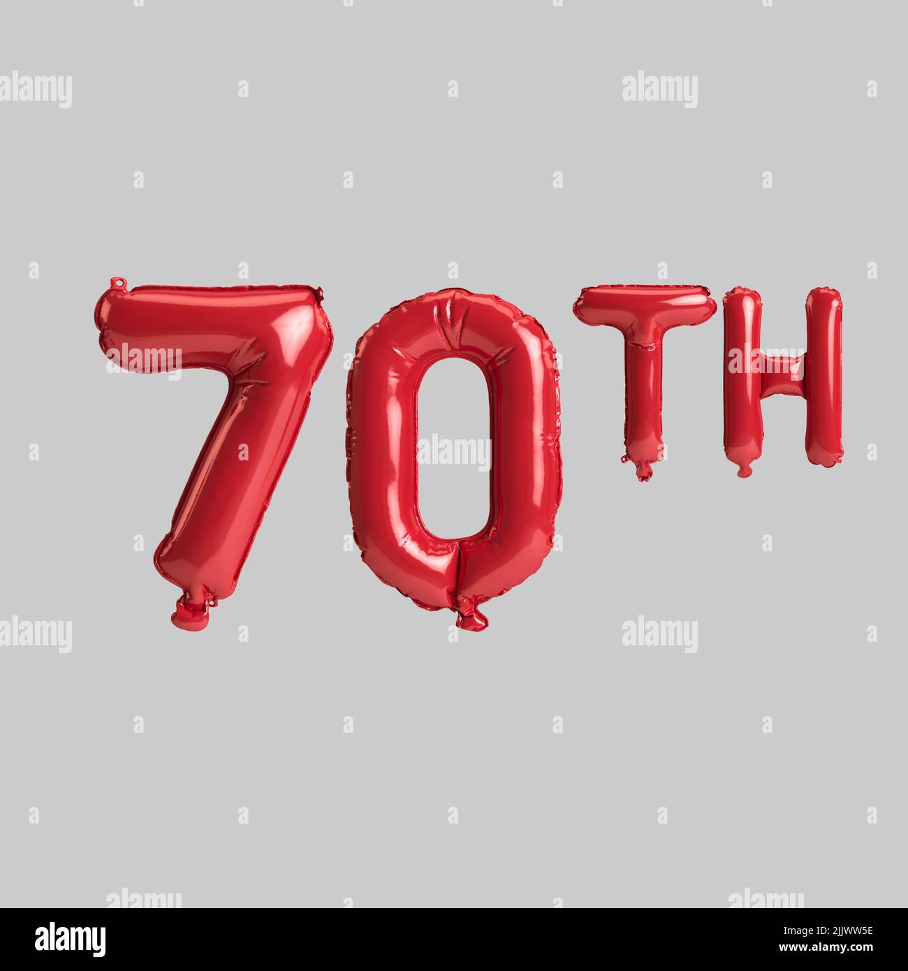 70th Red Lettering 3d illustration of 70th red balloons isolated on white background Stock ...