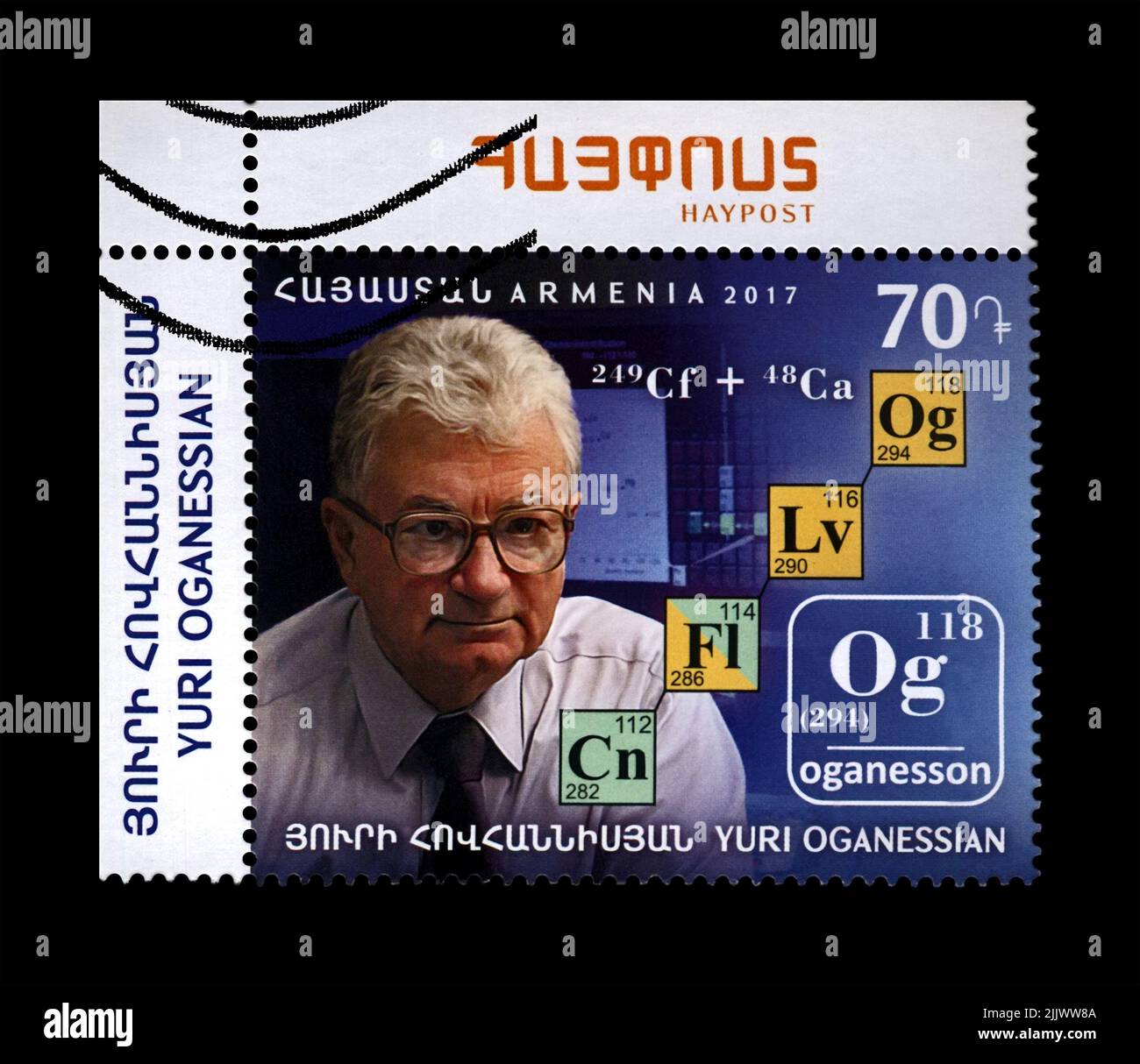 Yuri Oganessian, Russian-Armenian scientist, nuclear physicist, founder of the superheavy chemical element oganesson in Periodic Law (classification Stock Photo