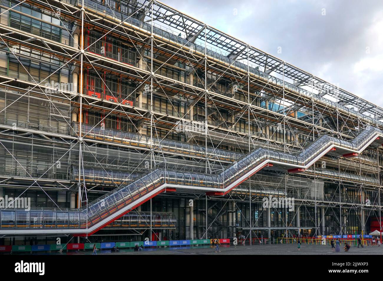 France, Paris, The Centre Pompidou also known as the Pompidou Centre is a complex building in the Beaubourg area of the 4th arrondissement of Paris. I Stock Photo