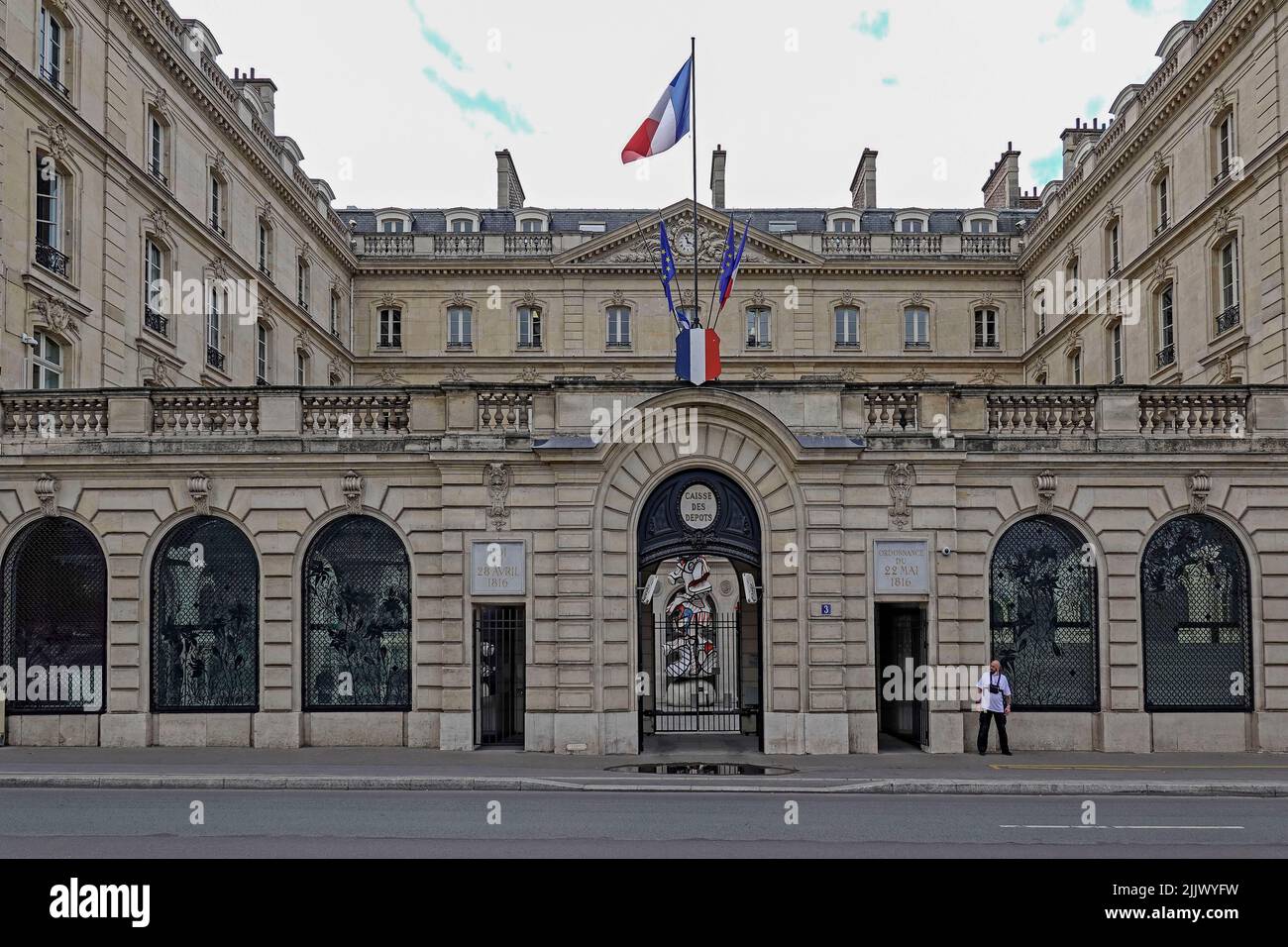 France, Paris, Caisse des Depots et Consignations (Deposits and Consignments Fund) is a French public sector financial institution created in 1816, an Stock Photo
