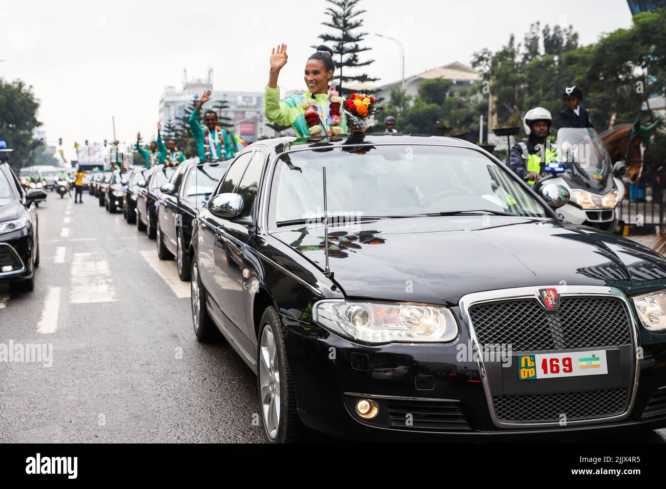 Addis Ababa. 28th July, 2022. Ethiopian national athletics team members