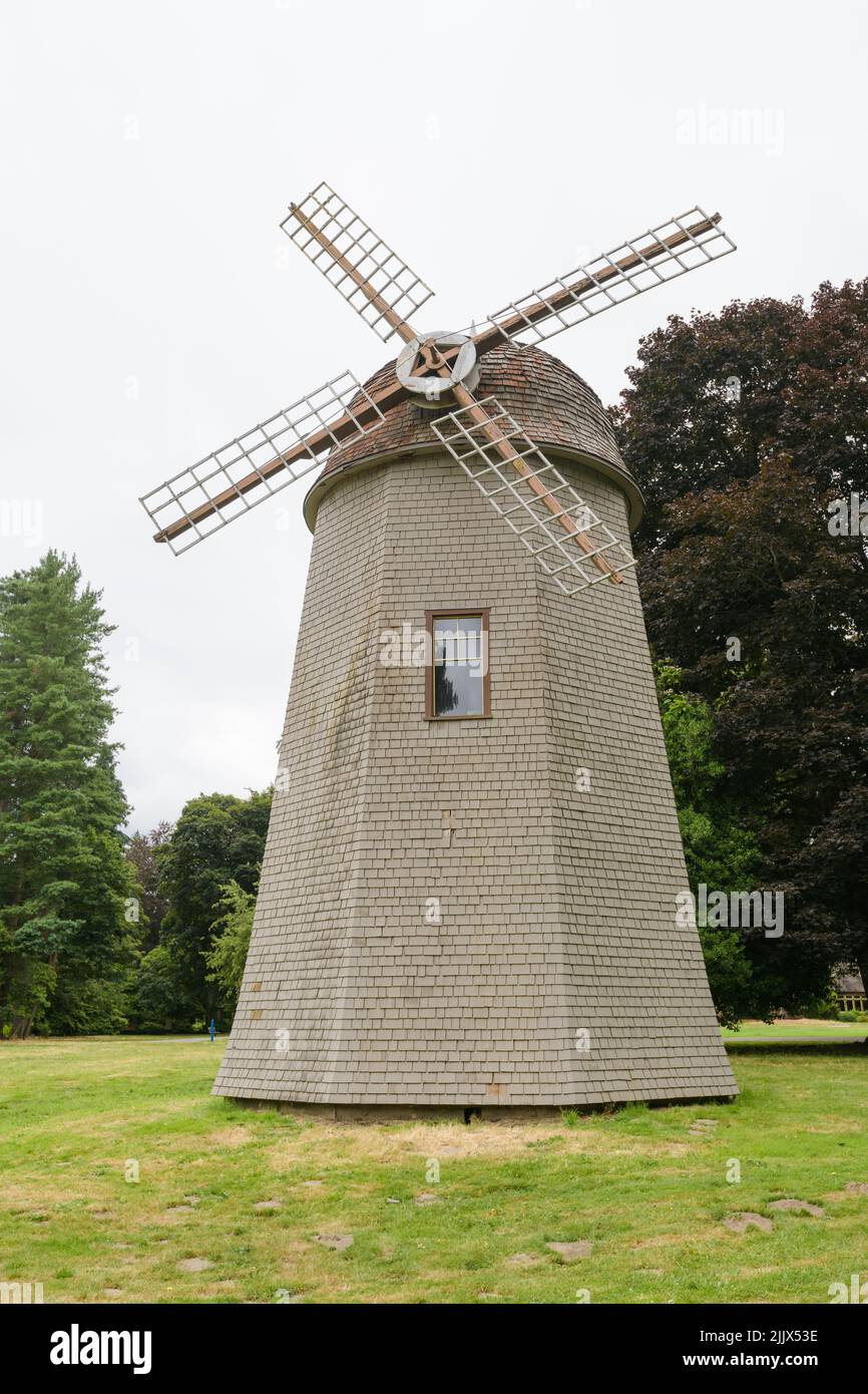 Redmond, WA, USA - July 22, 2022 - Traditional windmill at Marymoor Park in the King County Park in Remond Washington Stock Photo
