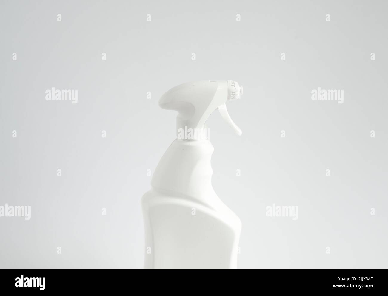 White blank plastic spray detergent bottle isolated on white background ...