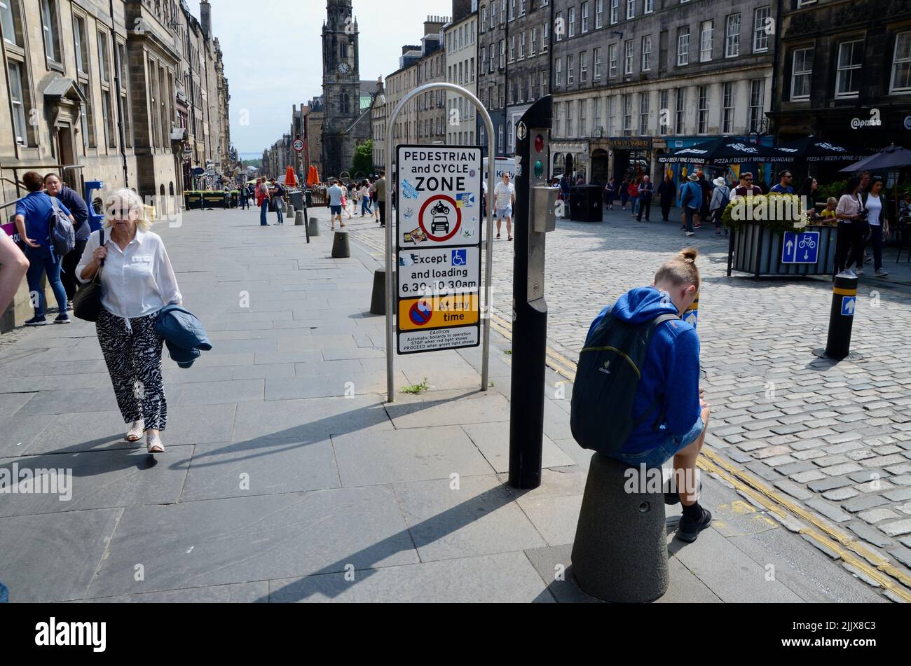 pedestrian zone princes street edinburgh royal mile scotland in 