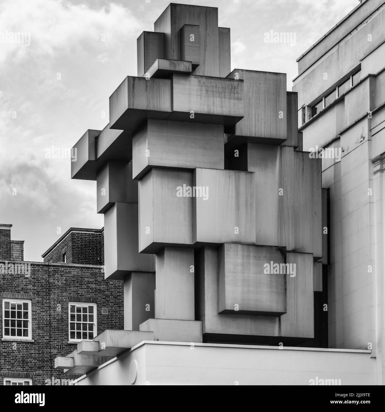 The Beaumont Hotel, Mayfair with Antony Gormley robot sculpture Stock