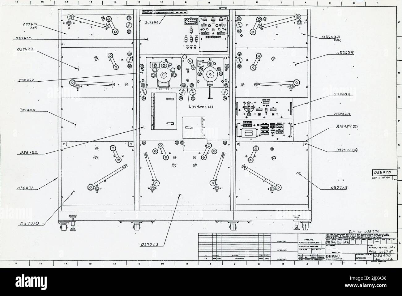 Drawing front side a BHP film printer for a parts position number of ...
