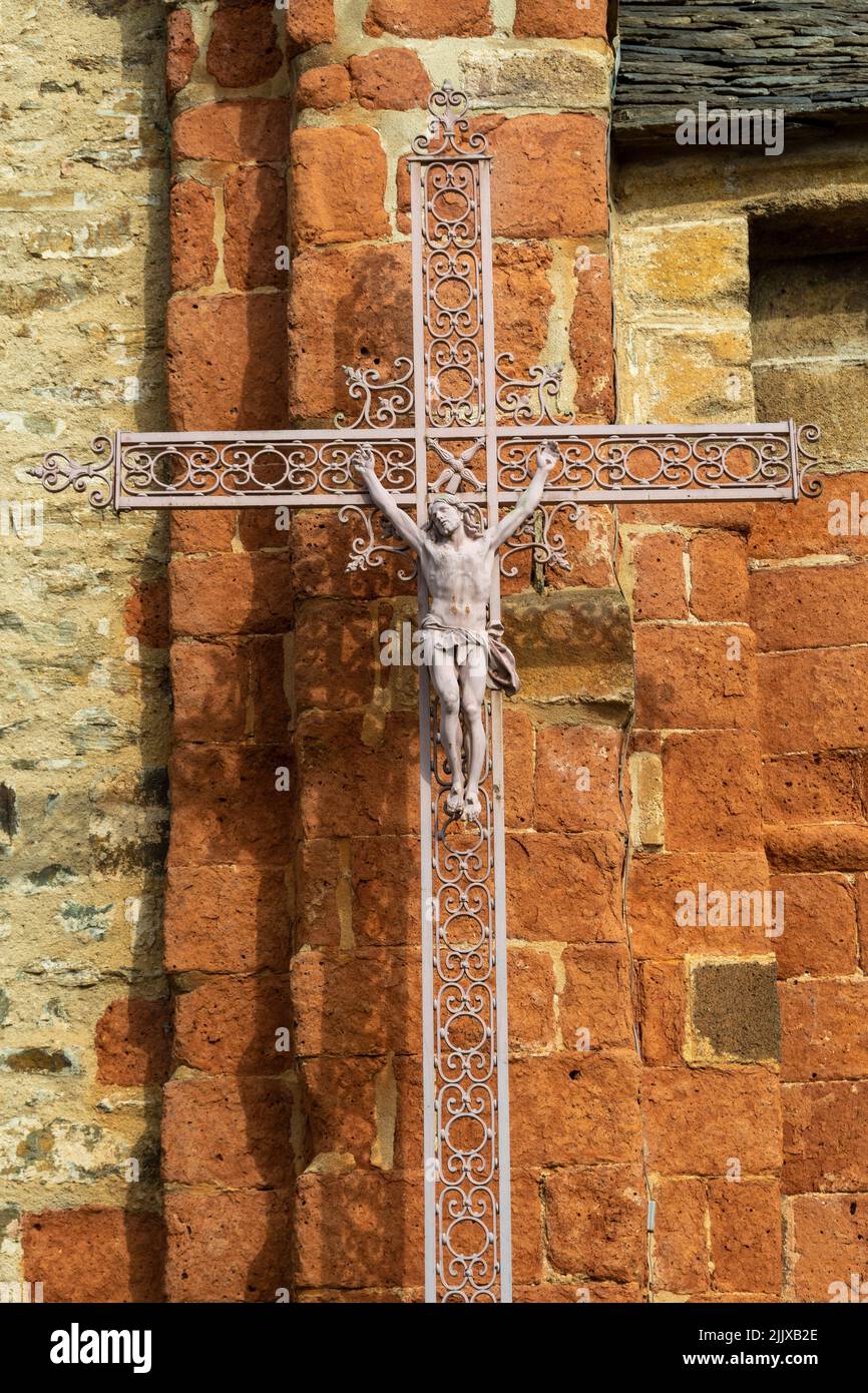 Crucifix of Saint Beauzire. Haute Loire department. Auvergne Rhone Alpes. France Stock Photo