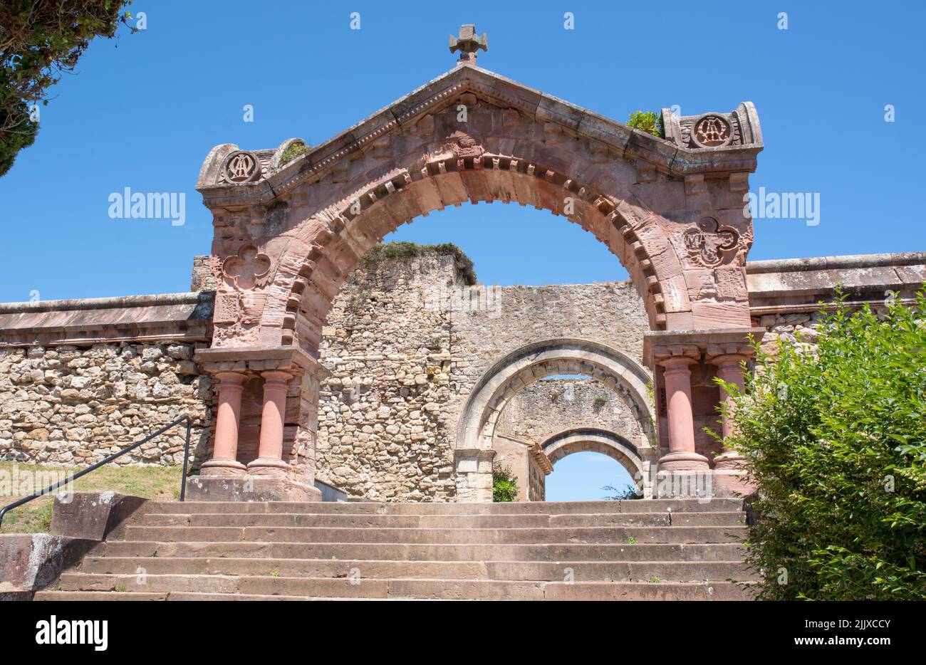 The entrance to Comillas cemetery, Cantabria Stock Photo