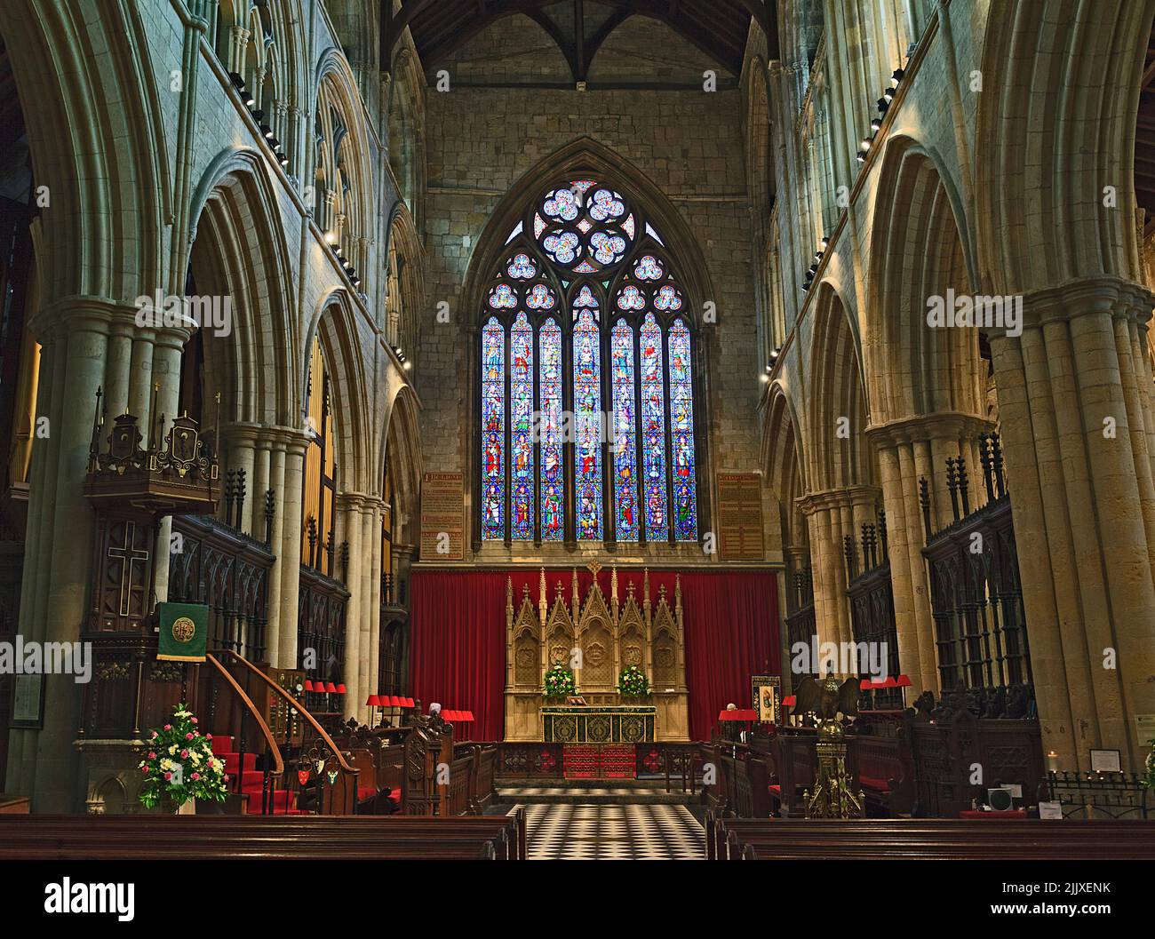 The Chancel of the Priory Church of St Mary in Old Bridlington, Yorkshire Stock Photo