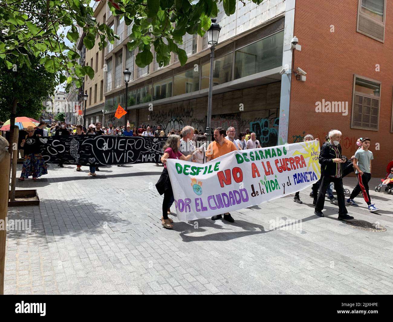 A crowd protesting for social demands in the streets Stock Photo - Alamy