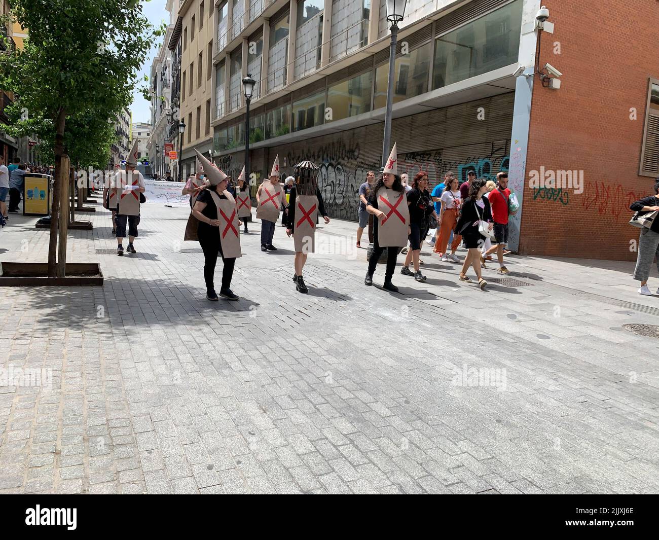A crowd protesting for social demands in the streets Stock Photo - Alamy
